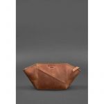 Женская кожаная косметичка 2.0 светло-коричневая Crazy Horse, фото 1