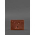 Кожаная визитница 5.0 светло-коричневая Crazy Horse, фото 1