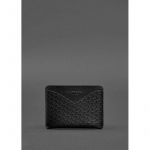 Кожаная визитница 5.0 черная Карбон, фото 1