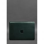 Кожаный чехол для MacBook 14 дюйм Зеленый Crazy Horse, фото 1