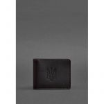 Кожаная обложка для удостоверения с гербом темно-коричневая, фото 1