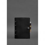 Кожаный блокнот с датированным блоком (Софт-бук) 9.1 черный Crazy Horse, фото 1