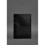 Кожаный блокнот А4 на кольцах (софт-бук) 9.0 в мягкой обложке черный глянец, фото 1