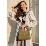 Женская кожаная сумка Ester оливковая, фото 1