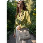 Женская кожаная сумка Ester серая, фото 1