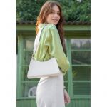 Женская кожаная сумка Sally белая, фото 1