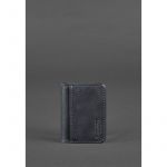 Кожаная обложка для ID-паспорта и водительских прав 4.1 синяя Crazy Horse с гербом, фото 1