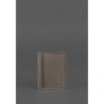 Кожаная обложка для ID-паспорта и водительских прав 4.1 темно-бежевая с гербом, фото 1