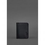 Кожаная обложка для ID-паспорта и водительских прав 4.1 черная Crazy Horse с гербом, фото 1