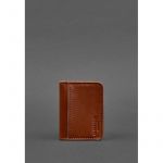 Кожаная обложка для ID-паспорта и водительских прав 4.1 светло-коричневая с гербом, фото 1