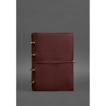 Кожаный блокнот А4 на кольцах (софт-бук) 9.0 в мягкой обложке бордовый Краст, фото 1