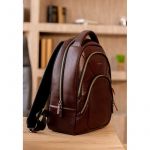 Кожаный рюкзак бордовый краст, фото 1