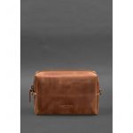 Кожаная косметичка-несессер 3.0 Светло-коричневая Crazy Horse, фото 1