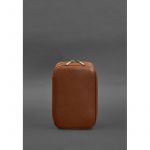 Кожаный дорожный органайзер для проводов, косметичка-несессер 7.0 светло-коричневый краст, фото 1