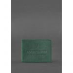 Кожаная обложка для удостоверения участника боевых действий (УБД) зеленая Crazy Horse, фото 1