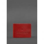 Универсальная кожаная обложка для удостоверения красная, фото 1