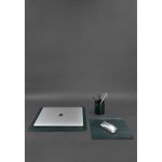 Набор для рабочего стола из натуральной кожи 1.0 зеленый краст, фото 1