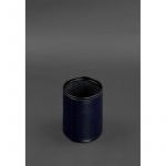 Стакан для ручек в кожаном чехле темно-синий краст, фото 1