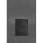 Кожаная обложка для удостоверения офицера 9.0 черная Crazy Horse, фото 1