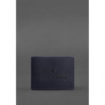 Универсальная кожаная обложка для удостоверения темно-синяя Crazy Horse, фото 1