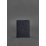 Кожаная обложка для удостоверения офицера 9.0 темно-синяя Crazy Horse, фото 1