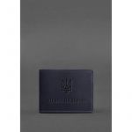 Кожаная обложка для разрешения на оружие темно-синяя Crazy Horse, фото 1