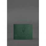 Кожаная обложка для разрешения на оружие зеленая Crazy Horse, фото 1