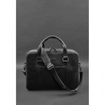 Кожаная сумка для ноутбука и документов черная Crazy Horse, фото 1