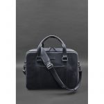 Кожаная сумка для ноутбука и документов синяя Crazy Horse, фото 1