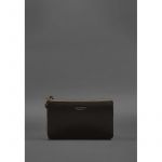 Кожаная монетница / мини-косметичка 3.0 темно-коричневая краст, фото 1