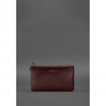 Кожаная монетница / мини-косметичка 3.0 бордовая флотар, фото 1