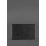 Кожаная обложка на удостоверение Государственной налоговой службы черная Crazy Horse, фото 1