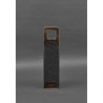 Чехол для вина 1.0 из фетра с кожаными вставками темно-коричневый Crazy Horse, фото 1