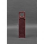 Кожаный чехол для вина 2.0 бордовый Crazy Horse, фото 1