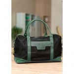 Дорожная сумка из канваса и натуральной зеленой кожи  Crazy Horse, фото 1