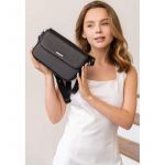 Женская кожаная сумка Mary черная, фото 1