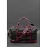 Дорожная сумка из канваса и натуральной бордовой кожи  Crazy Horse, фото 1