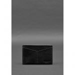 Кожаная обложка-органайзер для документов 6.2 черный краст, фото 1