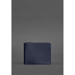 Кожаное портмоне 4.4 (с зажимом) синий краст, фото 1