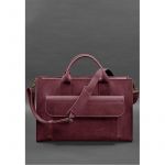 Кожаная сумка для ноутбука и документов Универсальная бордовая Crazy Horse, фото 1