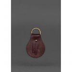 Кожаный брелок Патриотический с гербом бордовый, фото 1