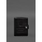 Кожаная обложка-портмоне для военного билета офицера запаса (узкий документ) Черная, фото 1