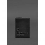 Кожаная обложка для военного билета 7.3 черный Crazy Horse, фото 1