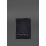 Кожаная обложка для военного билета 7.3 синий Crazy Horse, фото 1