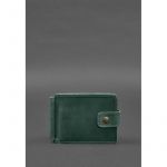 Кожаное портмоне 13.1 зажим с хлястиком Зеленый Crazy Horse, фото 1