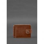 Кожаное портмоне 13.1 зажим с хлястиком светло-коричневое Crazy Horse, фото 1