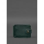 Кожаное портмоне 13.1 зажим с хлястиком зеленый краст, фото 1
