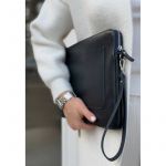 Кожаный чехол для ноутбука на молнии с карманом и петлей на руку Синий, фото 1