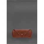 Кожаный чехол для очков с клапаном на резинке Светло-коричневый Crazy Horse, фото 1