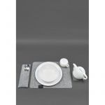 Фетровый набор для сервировки стола на 1 персону черный, фото 1